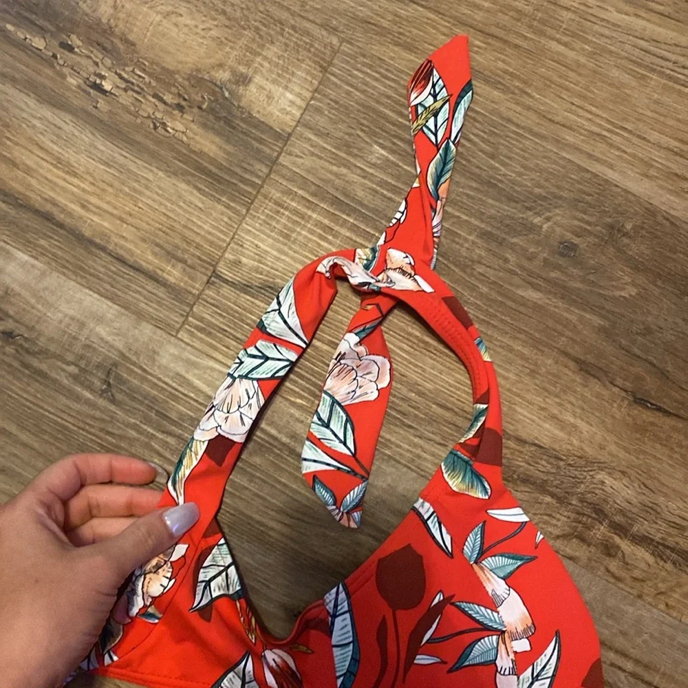Red Floral Bikini